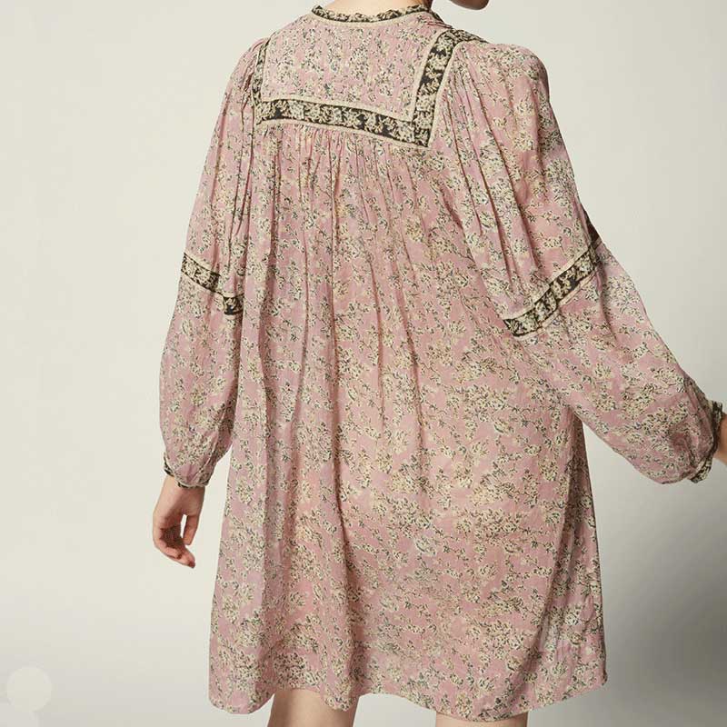 V-Neck Puff Sleeve Dress