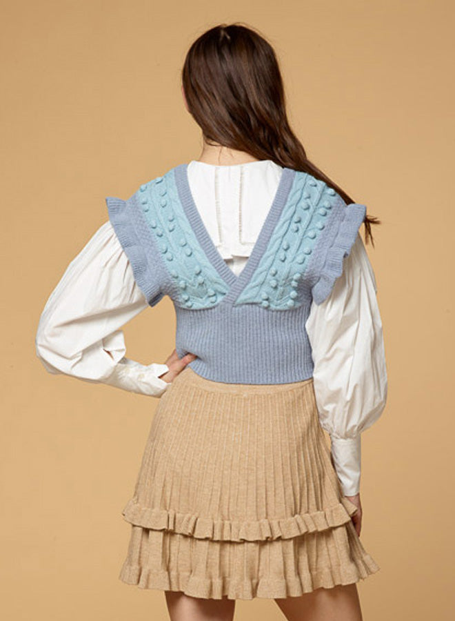 Ruffle Pleated Knitted Skirt