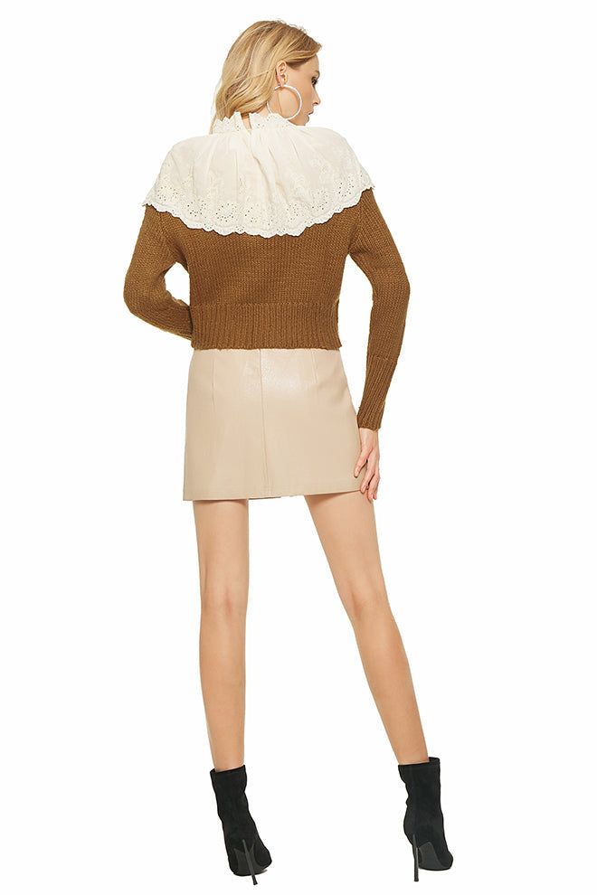 Stitching Long Sleeve Pullover Tops