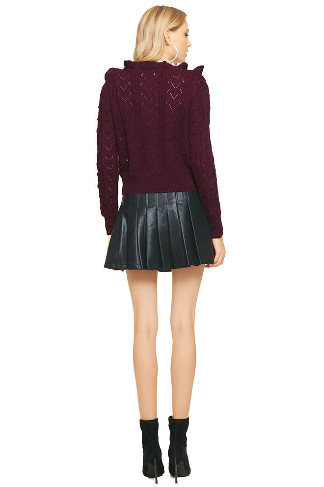 Ruffle Cascading Pullover Sweater