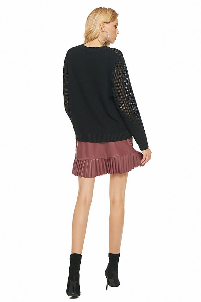 Long Sleeve Hollow Knitted Sweater