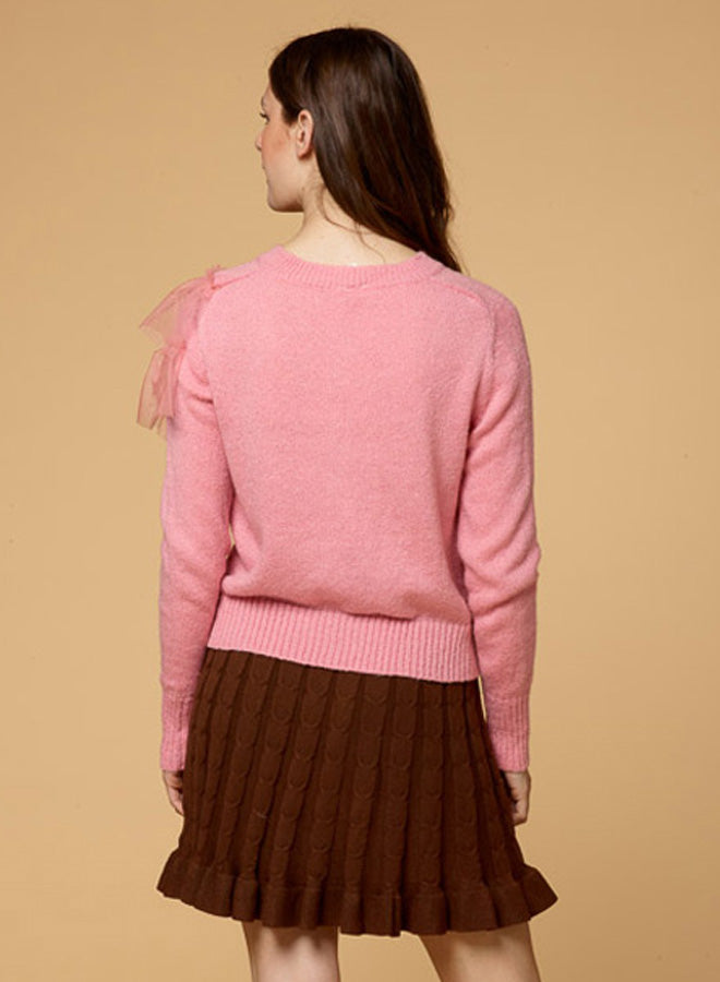 Pleated Ruffled Thin Knitted Cardigan