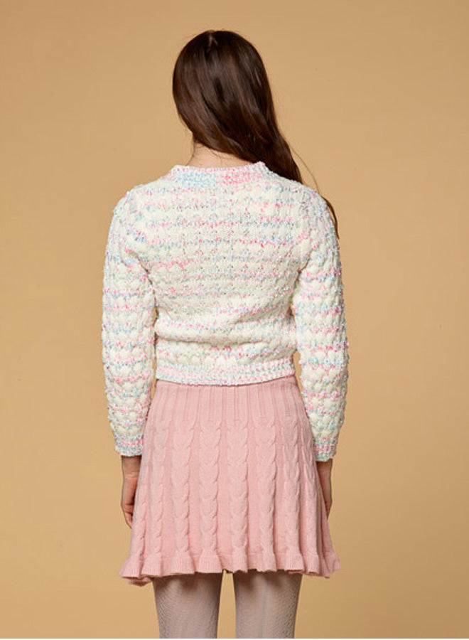 Single Breasted Button Crew Neck Cardigan