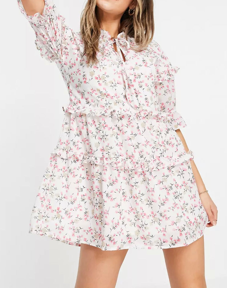 Floral Print Tied Up Dress