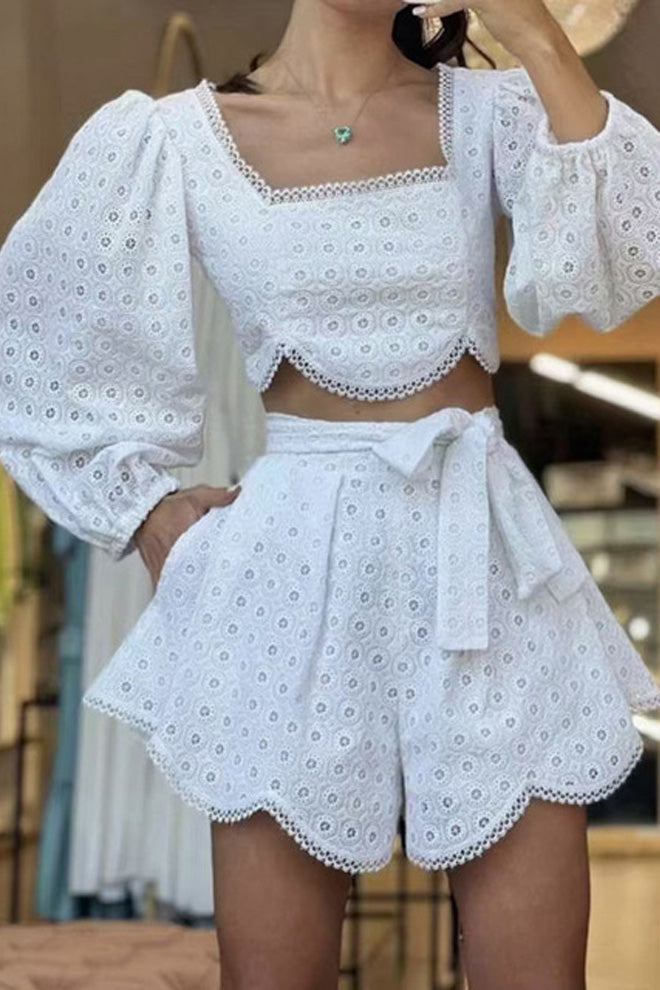 Embroidery Lace Crop Top