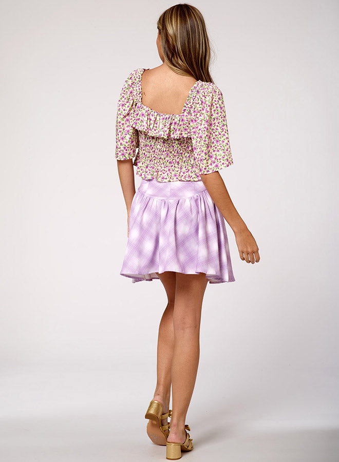 Gingham Tiered Skirt