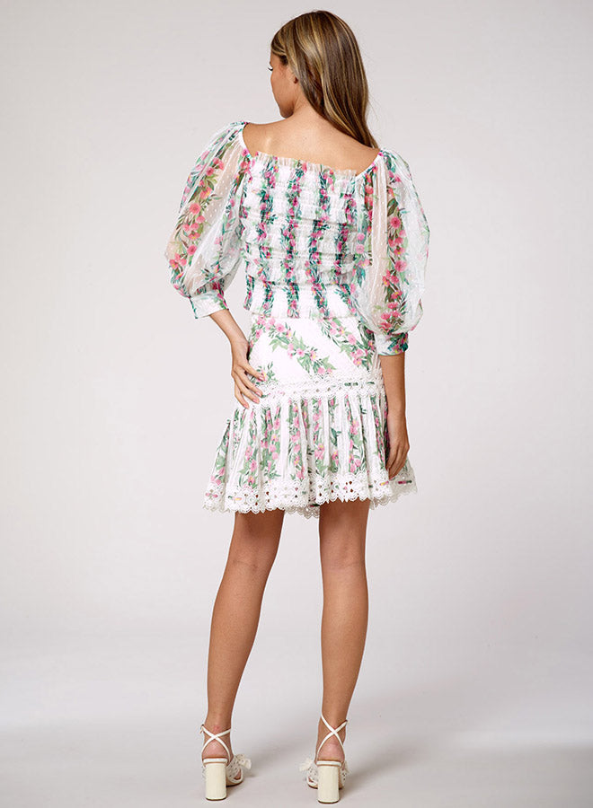 Floral Tiered Mini Skirt