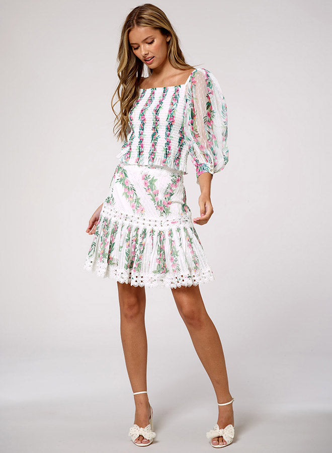 Floral Tiered Mini Skirt