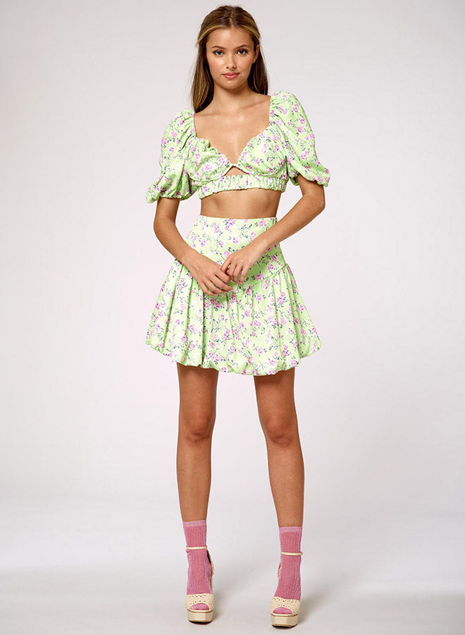 Floral Tiered Mini Skirt