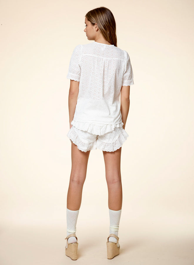 Embroidered Hollow Out Top