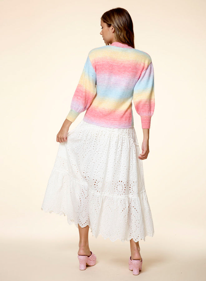 Tie Dye Lantern Sleeve Cardigan