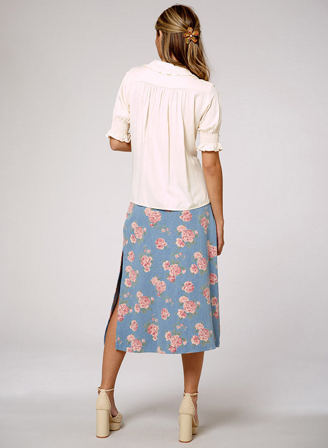 Lapel Embroidered Top