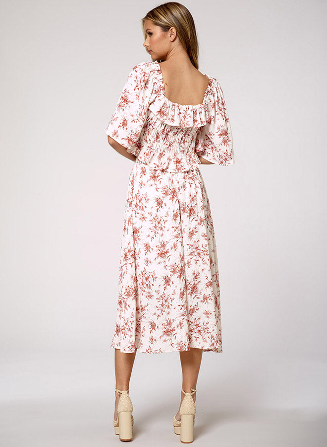 Floral-Print Ruffle Top