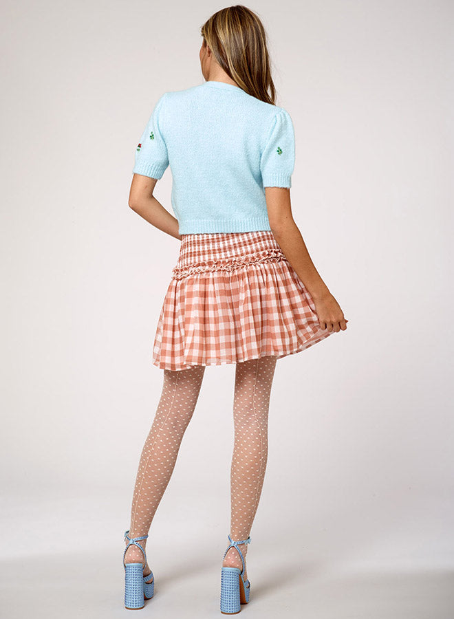 Short Sleeve Embroidery Sweater