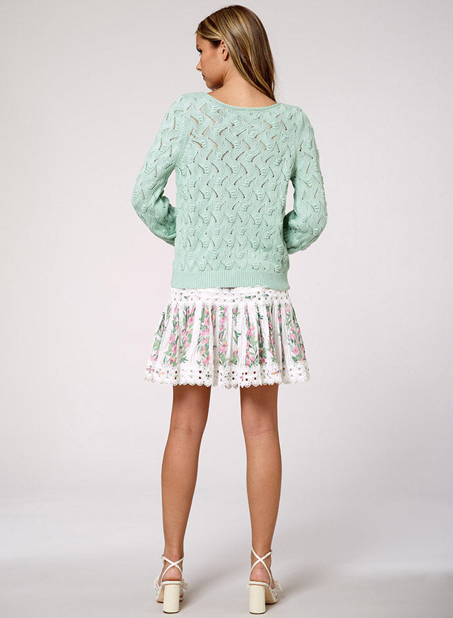 Cutout Knitted Sweater Cardigan