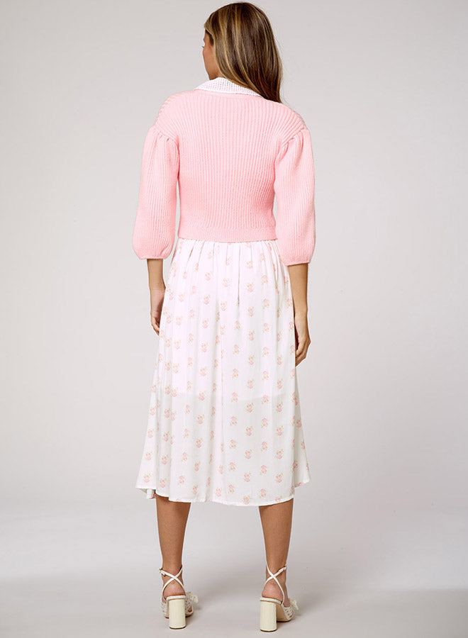 Lapel Lantern Sleeve Knitted Cardigan