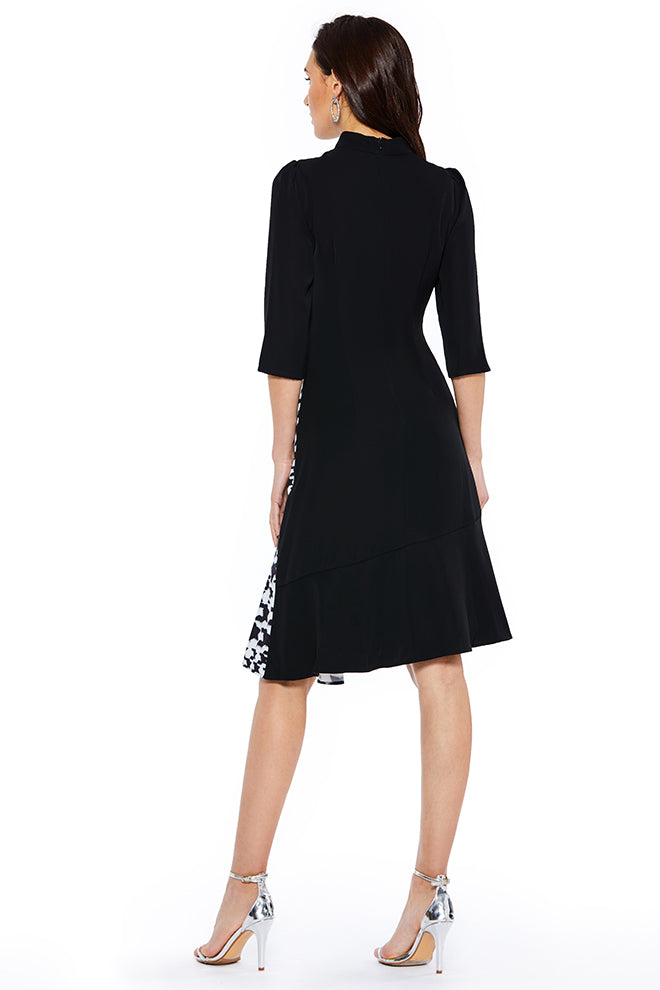 3/4 Sleeve Houndstooth Dress