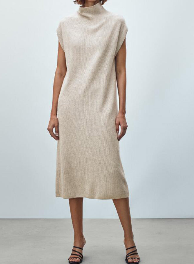 High Neck Sleeveless Slim Dress