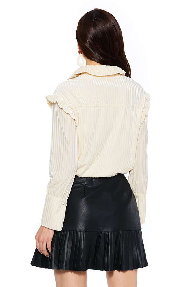 High-Waist Pu Pleated Women'S Mini Skirt