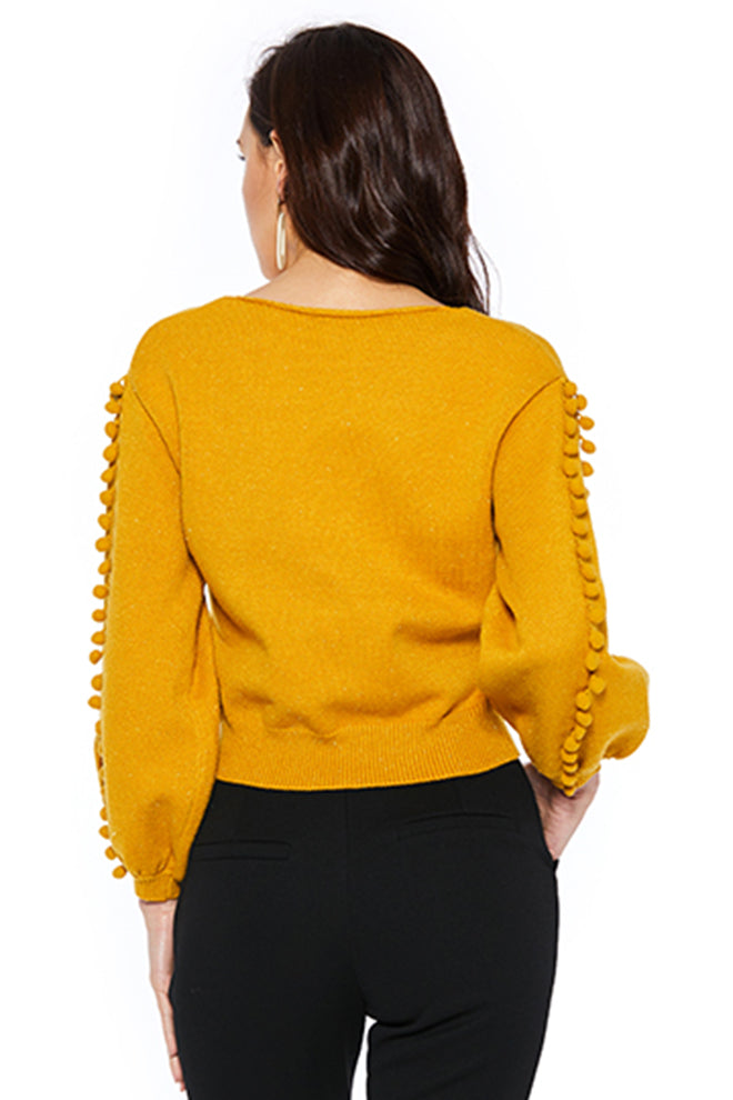 Pom-Wrapped Sweater