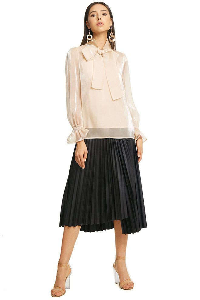 Long Sleeve Collar Tie Shirt
