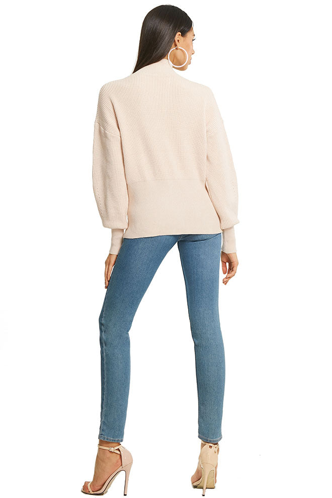 Ruffle Front Long Sleeve Sweater