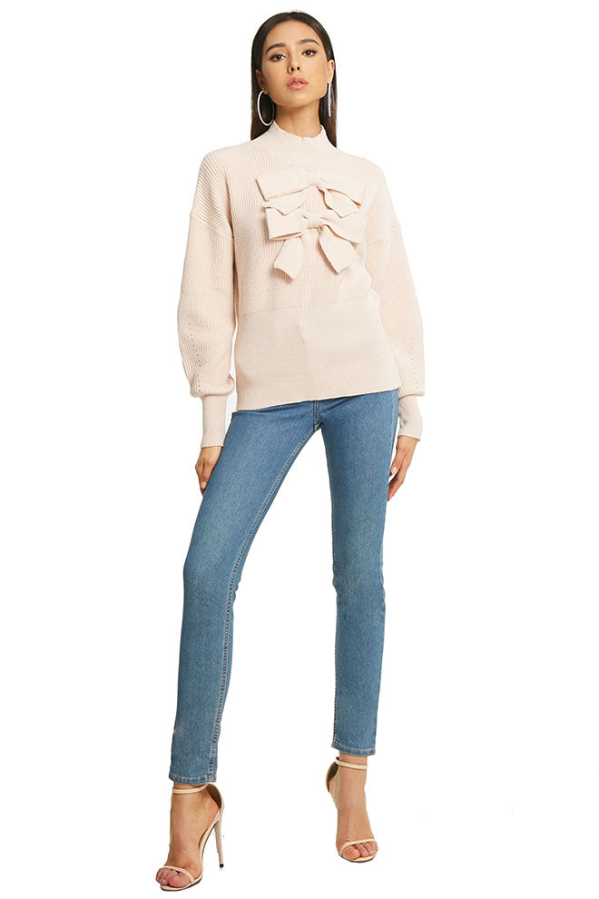 Ruffle Front Long Sleeve Sweater
