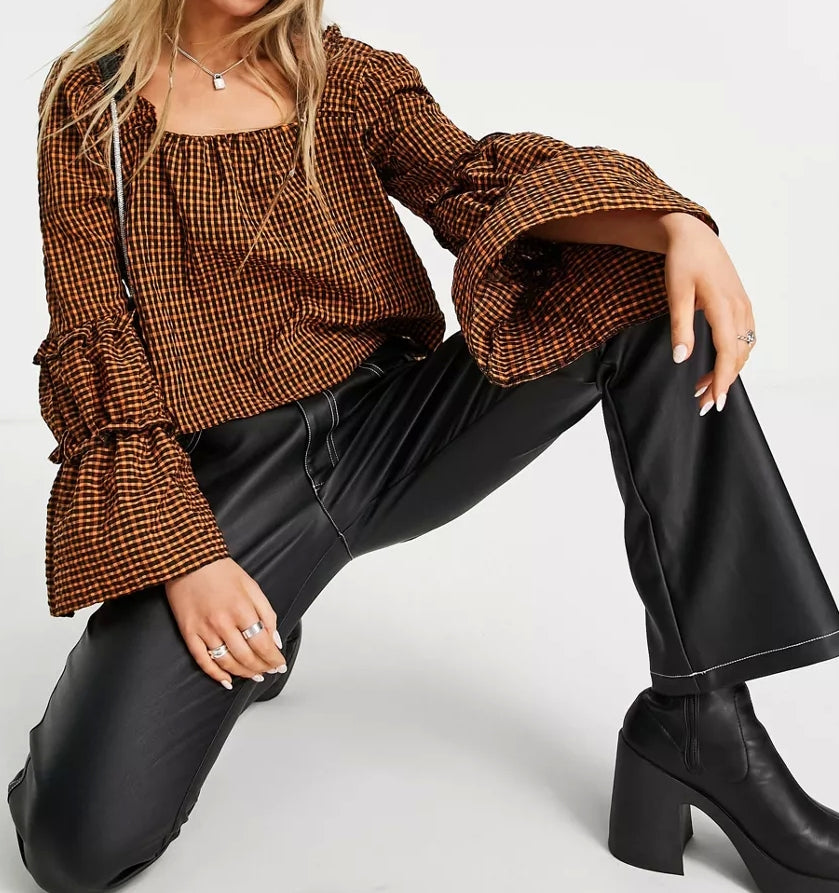 Long Sleeve Square Collar Top