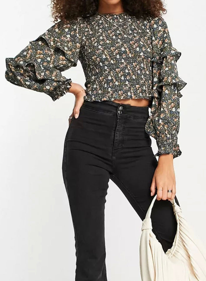 Ruffers Lantern Sleeve Floral Top