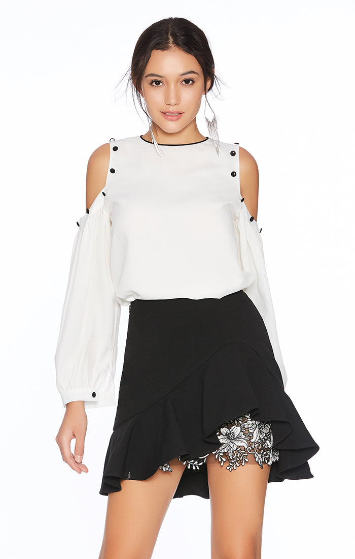 Off-The-Shoulder Crew Neck Top