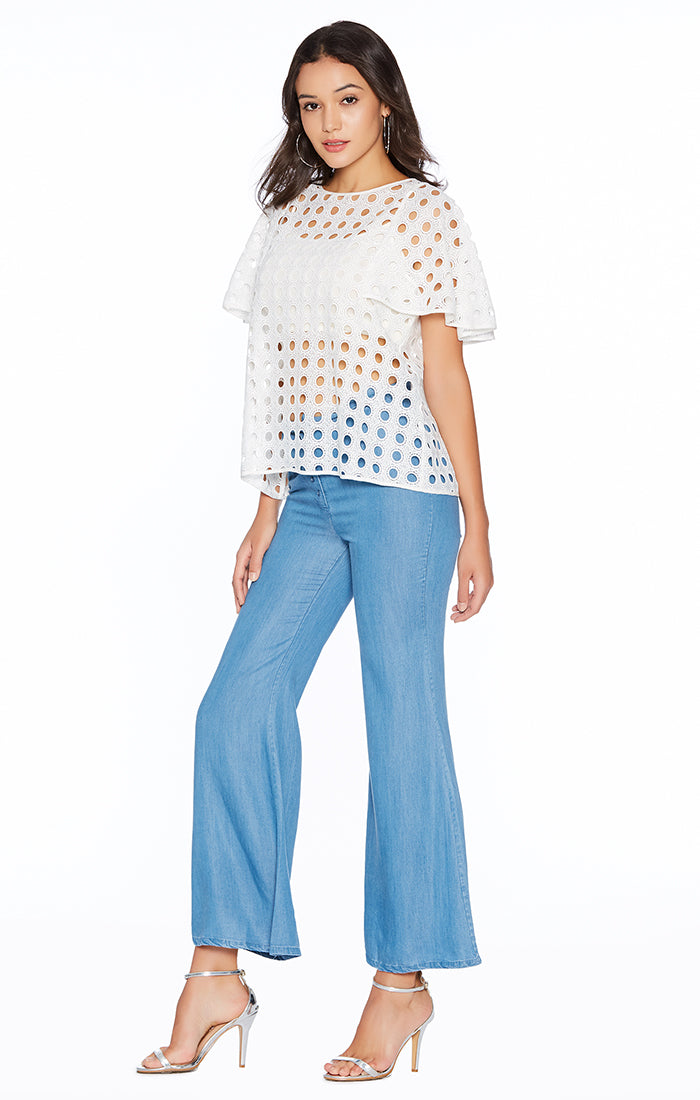 Crew Neck Cut-Out Top