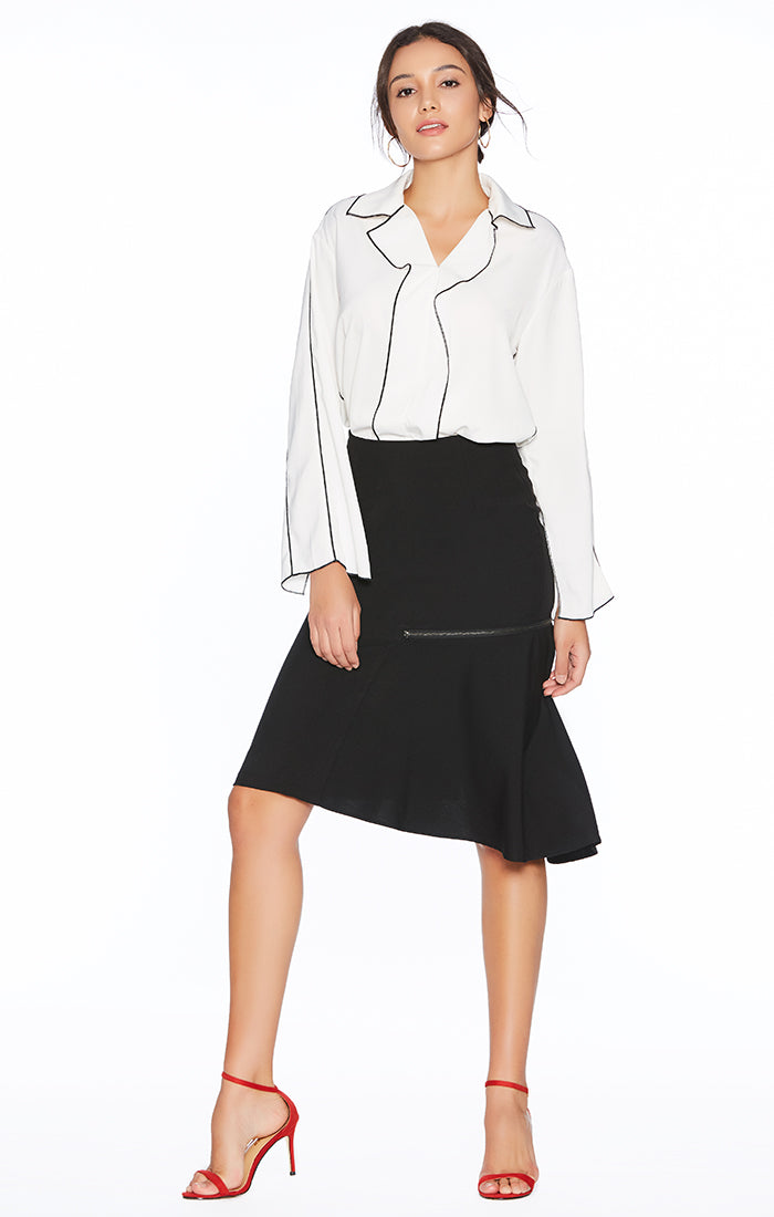 Split Sleeve V-Neck Top