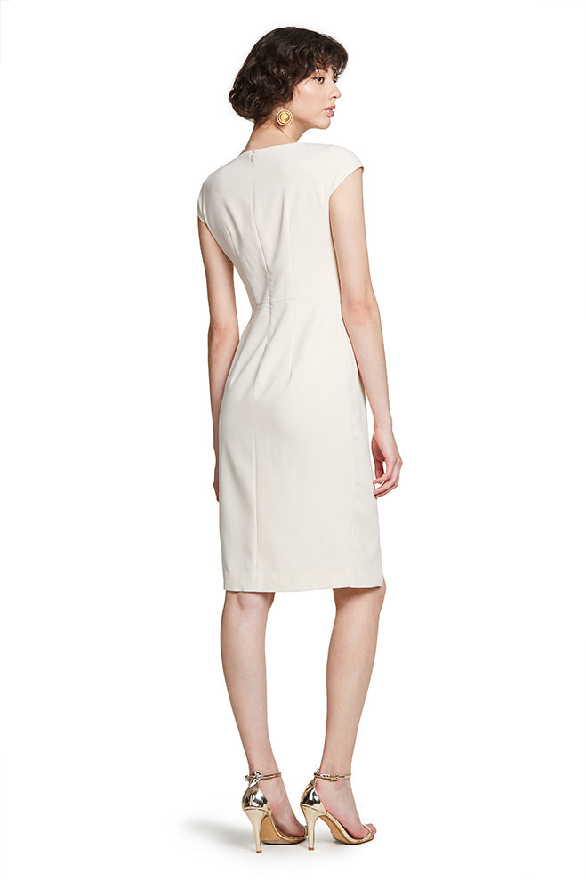 Cap Sleeve Wrap Dress With Side Slit