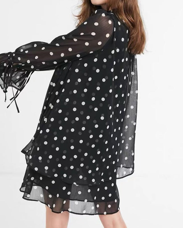 Polka-Dot Flowy Dress