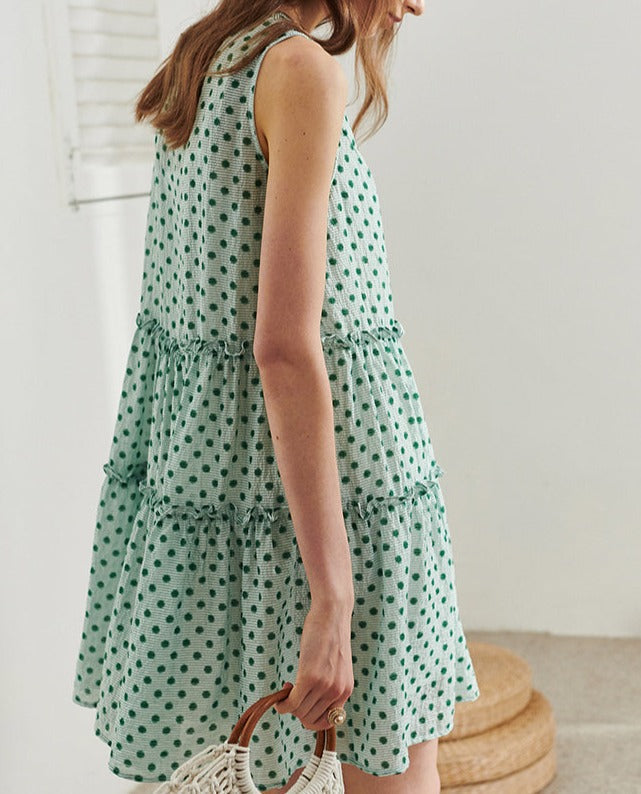 Polka-Dot Ruffle Dress