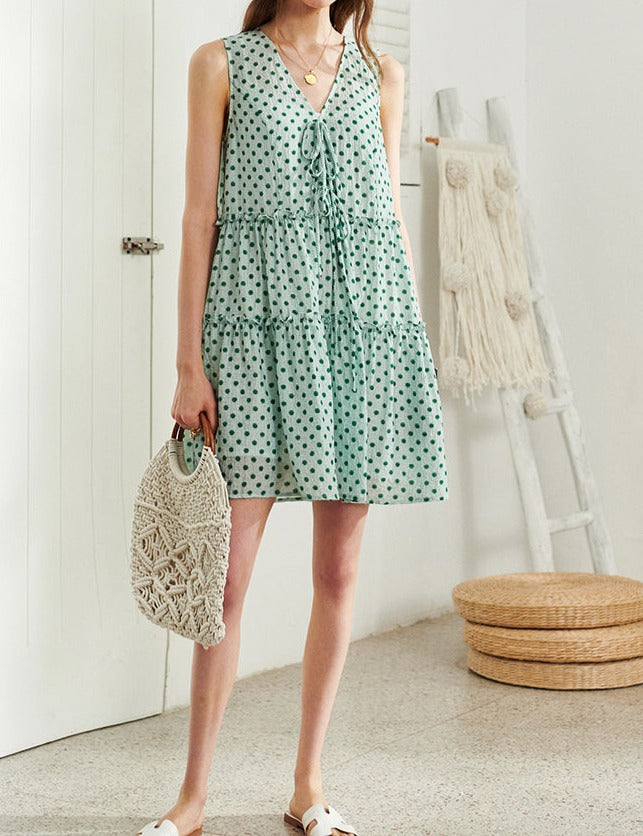 Polka-Dot Ruffle Dress