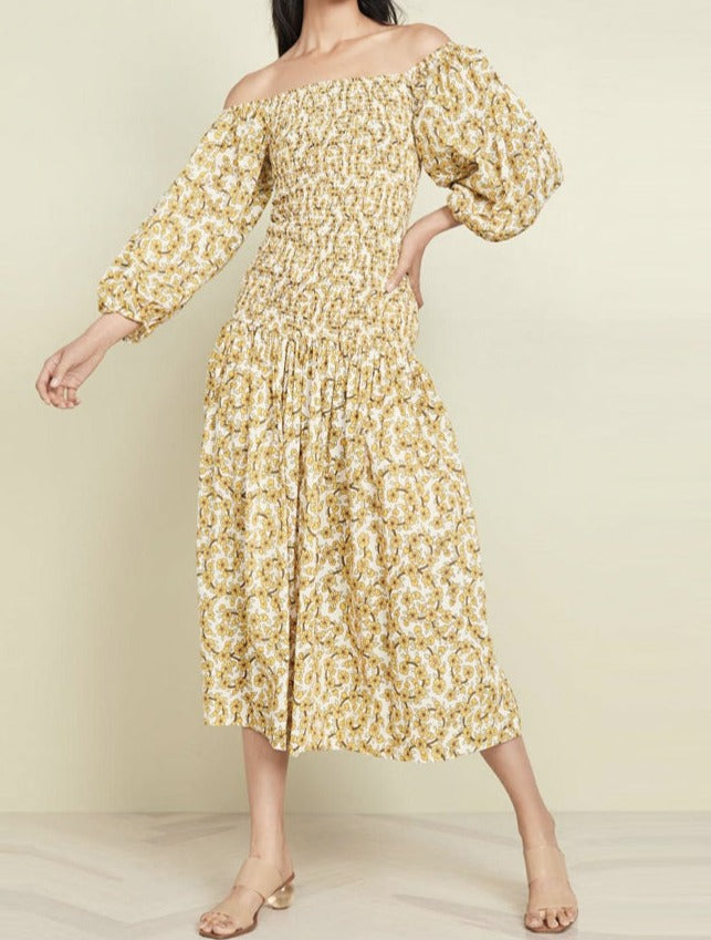 Off-Shoulder Smoked Dress