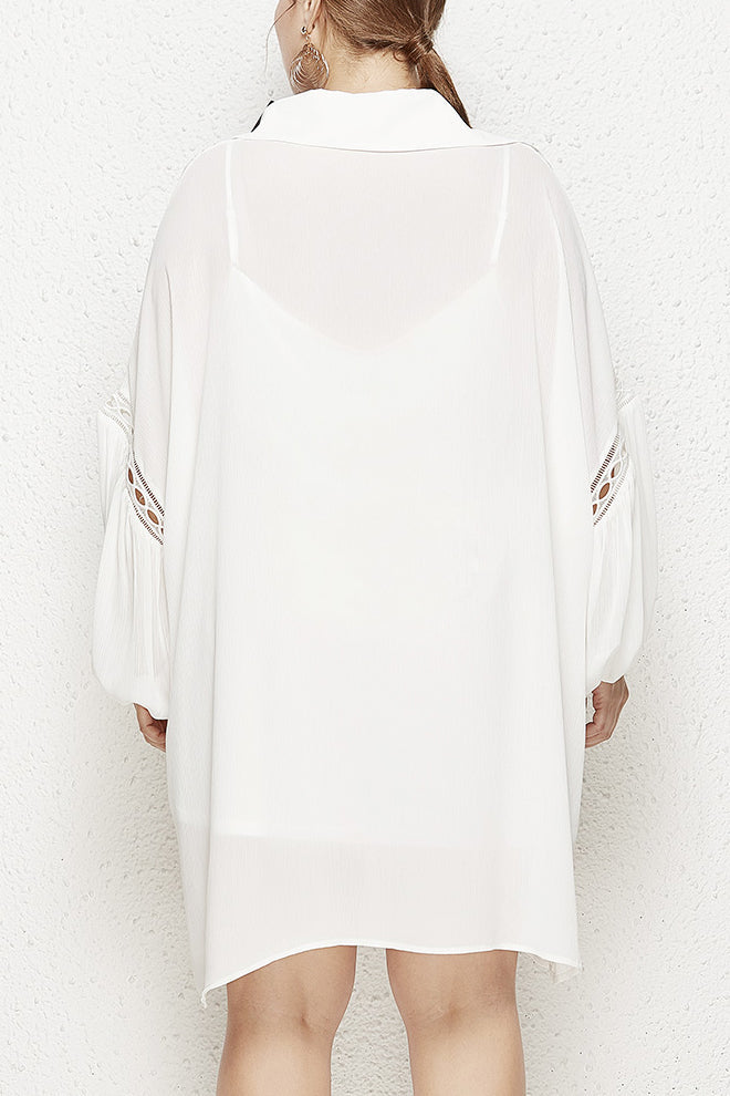 Lace Embroidered Casual Dress