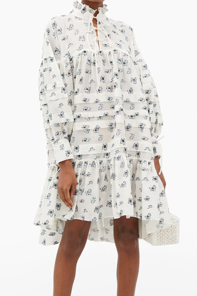 Floral Printed Ruffle Dress