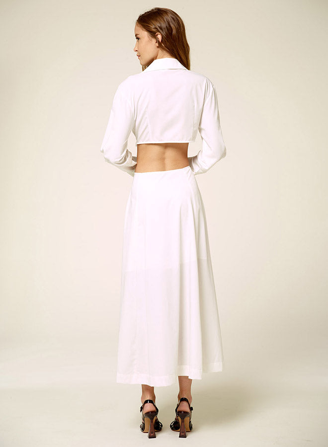 Long Sleeve Cutout Shirtdress