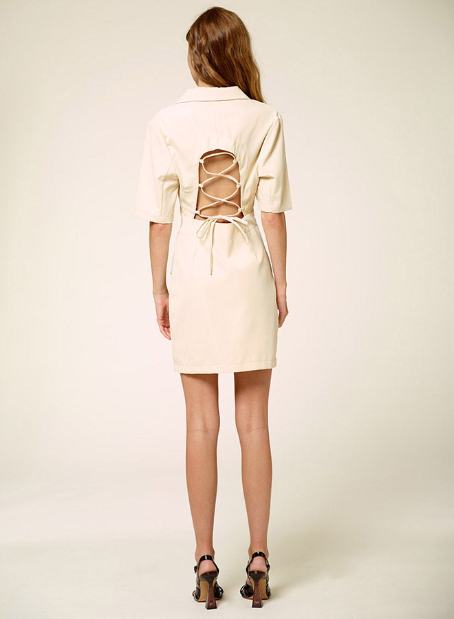 Single Breasted Backless Dress