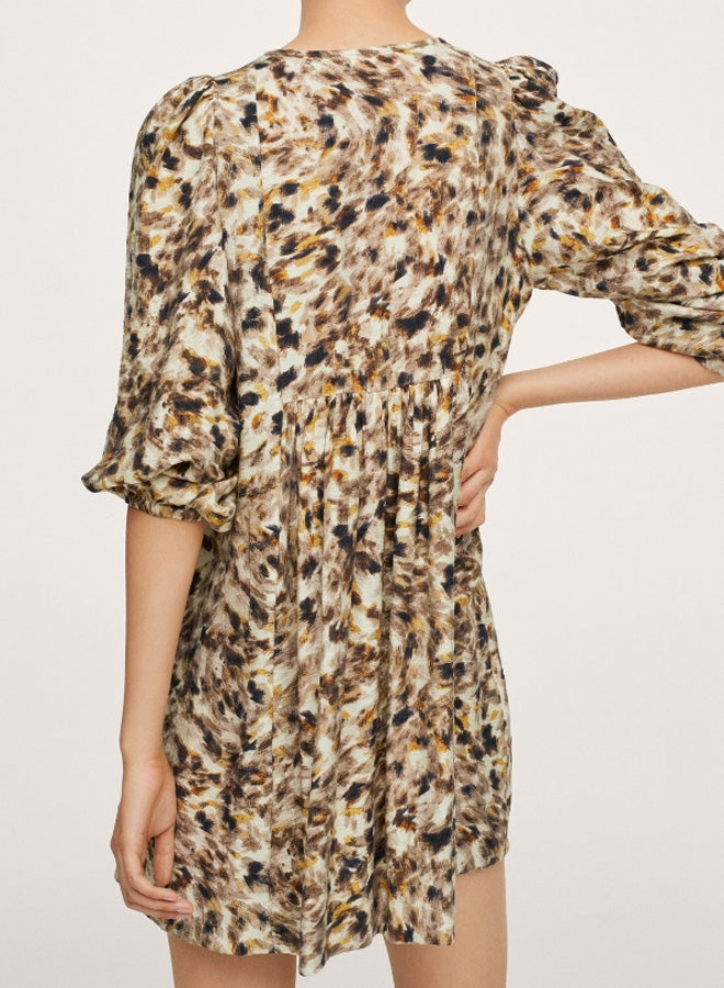 Floral Leopard Mini Slim Dress
