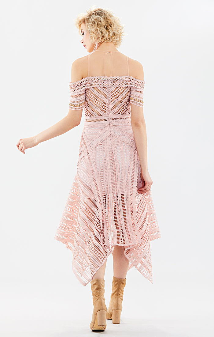 Cutout Strapless Lace Dress