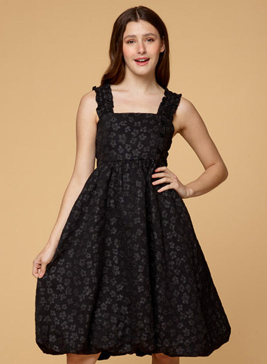 Flower Print Sling Pleated Dress