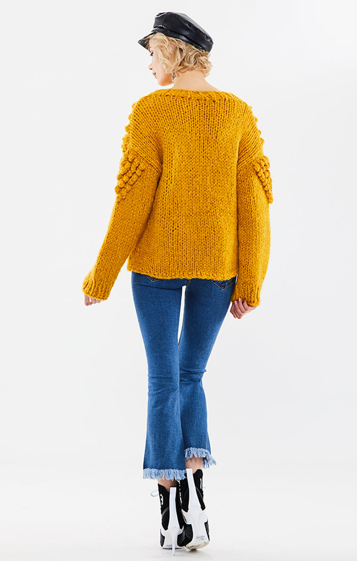 Loose Pullover Long-Sleeve Knitted Sweater