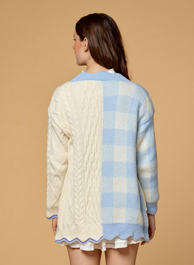 Patchwork Pocket Knitted Cardigan