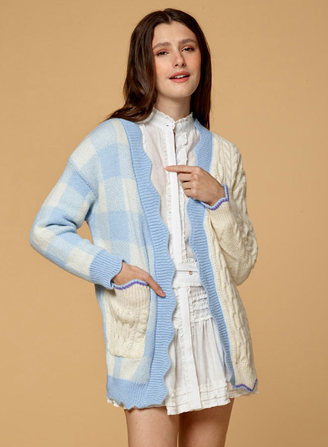 Patchwork Pocket Knitted Cardigan