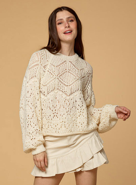 Hollow Out Knitted Pullover Sweater
