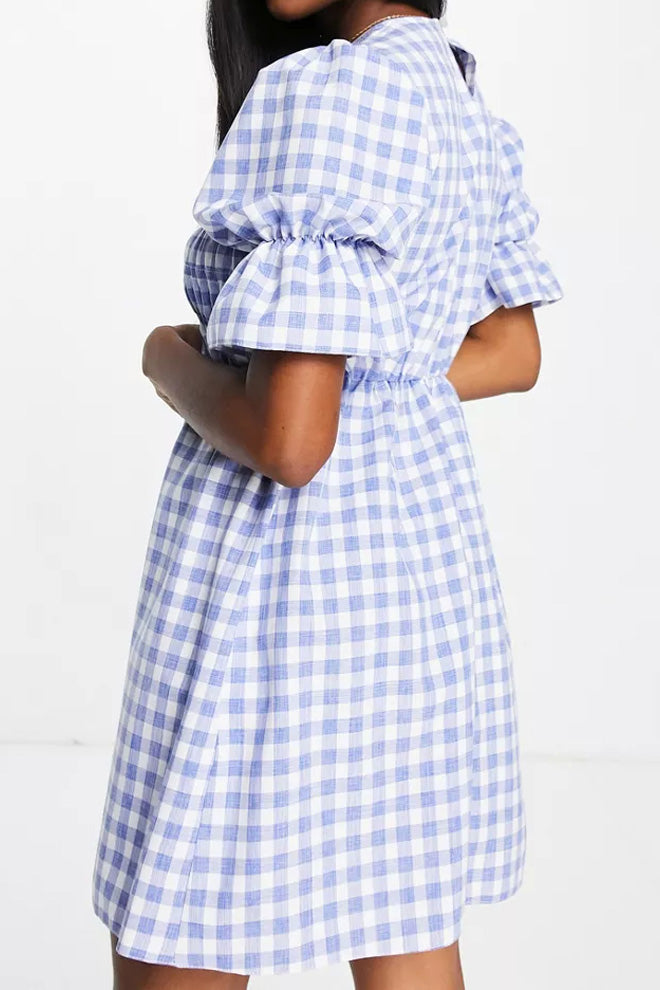 Blue And White Gingham Dress