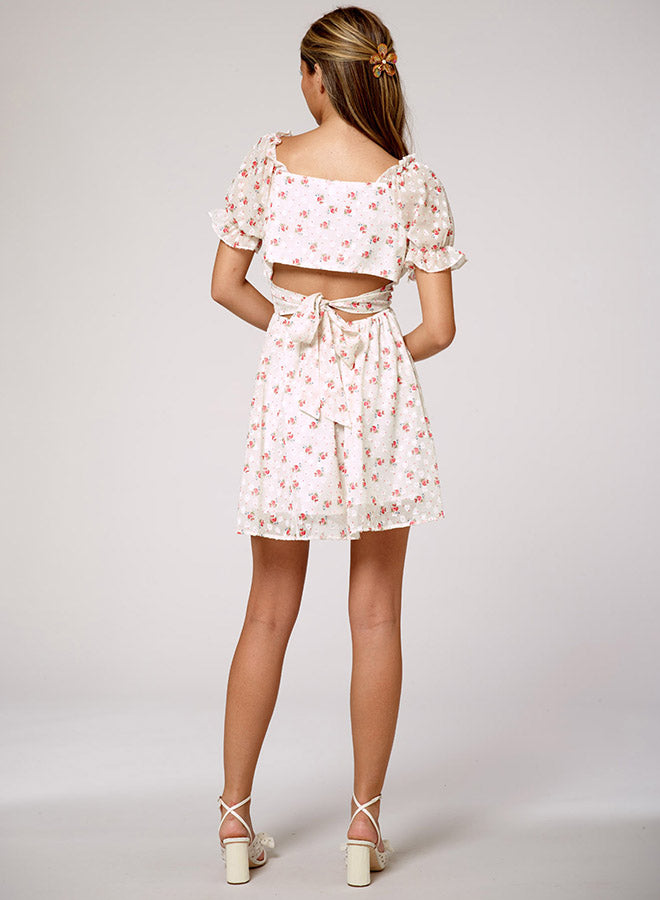 Short Sleeve Floral Tiered Dress